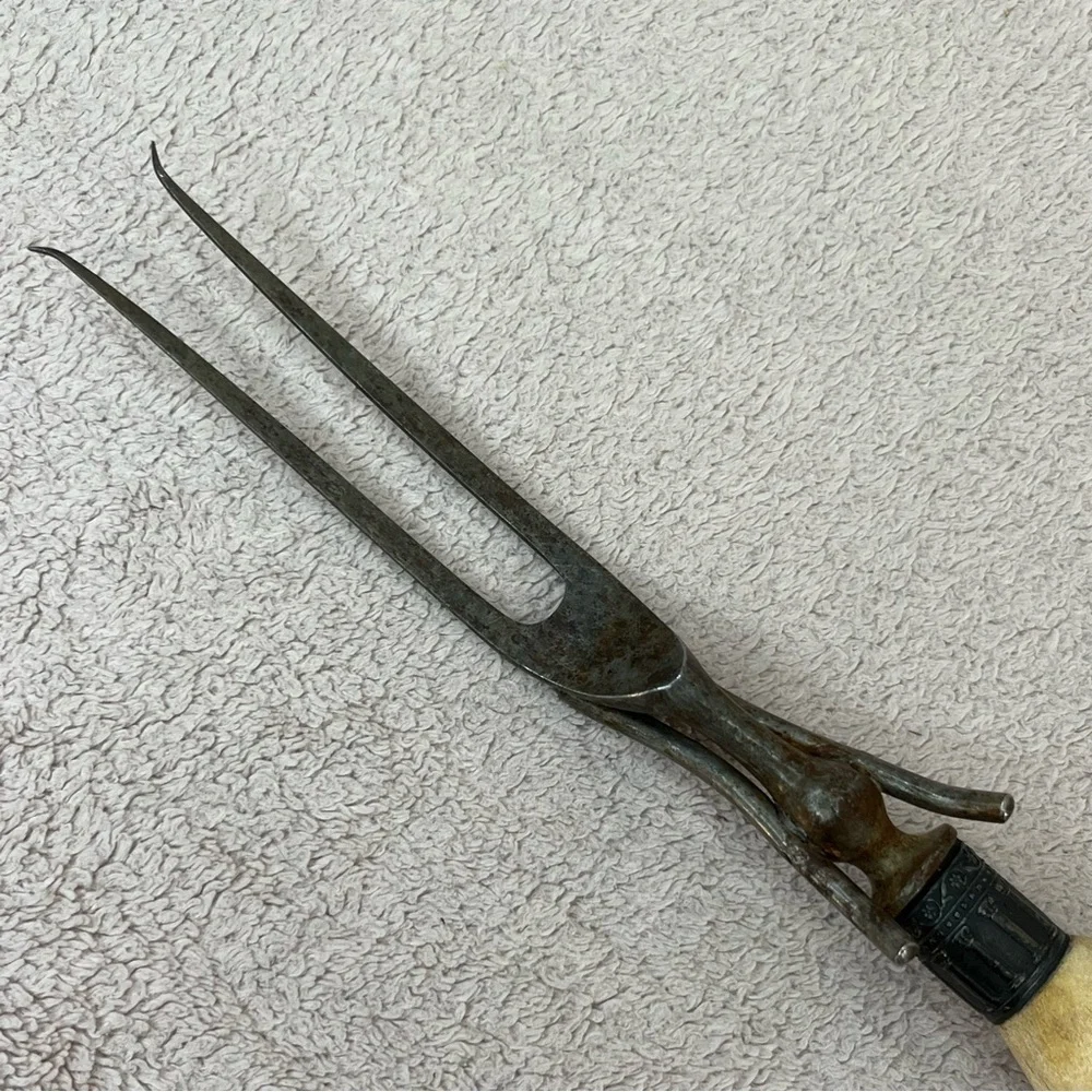 Genuine Antler Large Handmade Grill/Roast Fork-Vintage-Vtg-Renaissance Faire